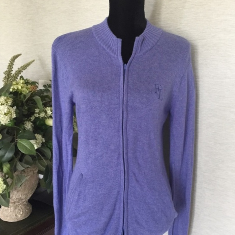 Sz M Peter Millar FL Logo Cashmere Zipper Sweater